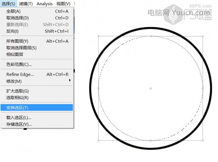 同心圆，PS如何制作同心圆图案_www.yuucn.com