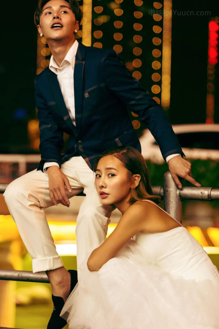 夜景照片，把夜间拍的人物调出暖色人像效果_www.yuucn.com