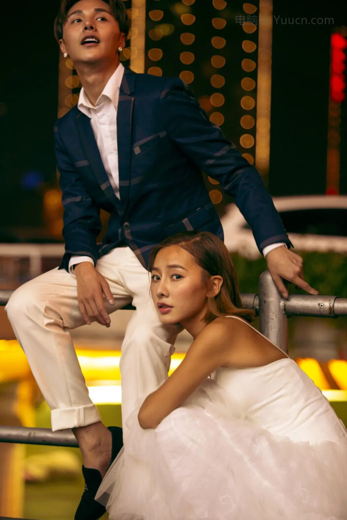 夜景照片，把夜间拍的人物调出暖色人像效果_www.yuucn.com