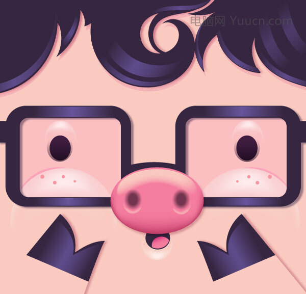 可爱的猪脸图标（Illustrator教程）