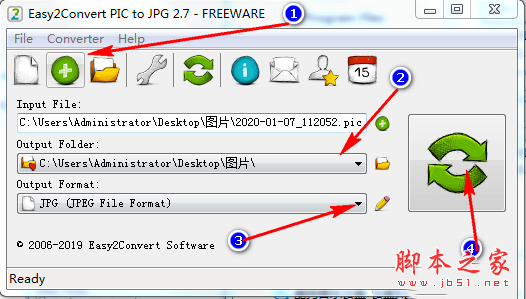 Easy2Convert PIC to JPG(图片格式转换器) v2.8 免费安装版