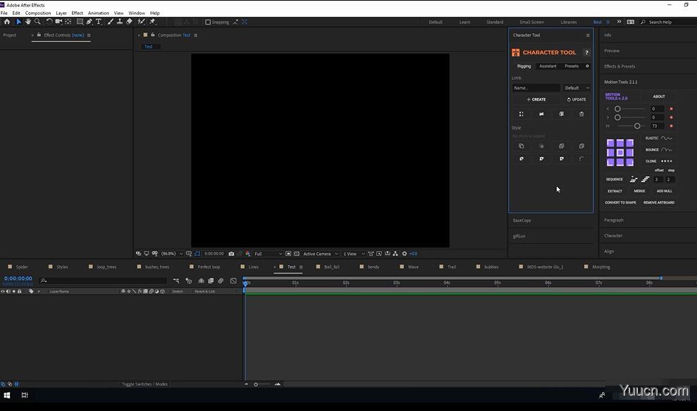 AE二维卡通角色动作绑定动画工具AEscripts Character Tool 1.06 免费版+使用教程