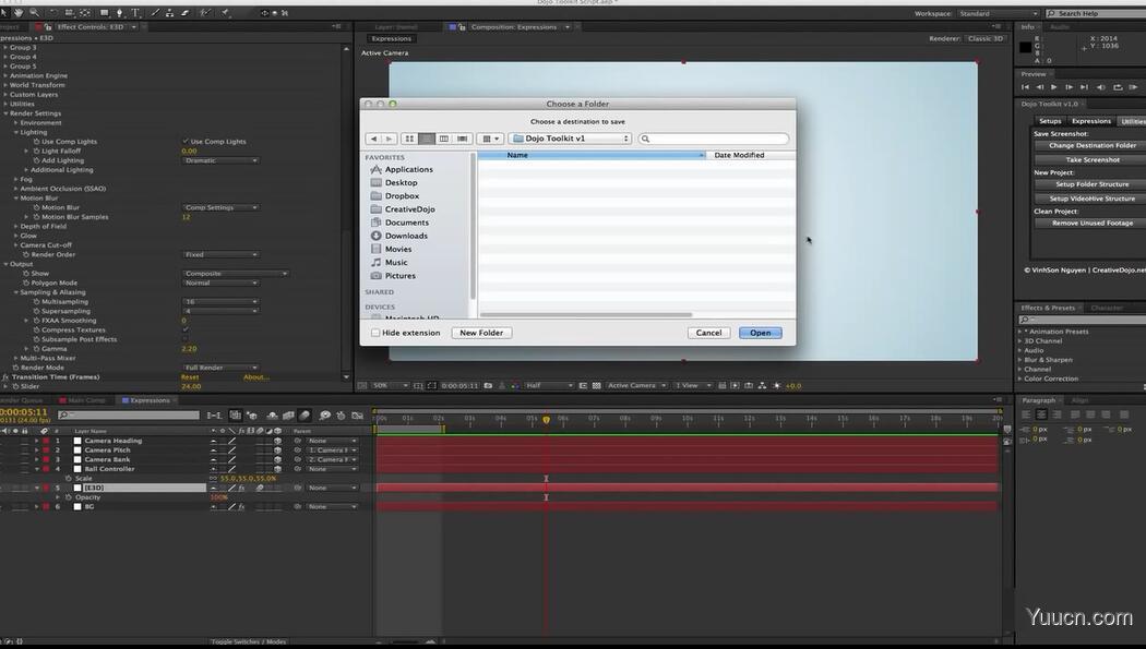 AE快速访问使用效果预设脚本CreativeDojo Dojo Toolkit v2.2 免费版+使用教程