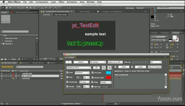 AE批量文字替换图层样式属性编辑脚本Aescripts pt_TextEdit V2.5 免费版+使用教程