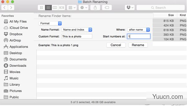 mac os x10.10系统如何批量修改文名