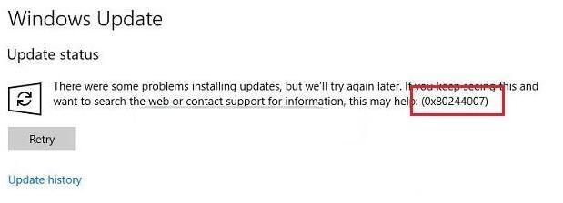 Win10更新错误0x80244007怎么办？0x80244007更新错误修复方法