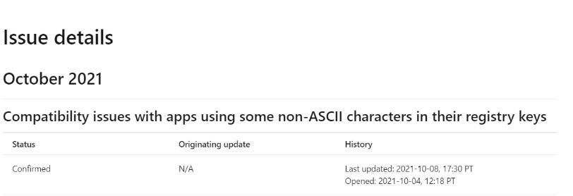 Win11正式版发现新问题：不兼容注册表中带有非 ASCII 字符的应用程序