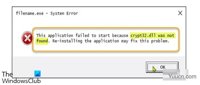 如何修复Crypt32.dll 在 Windows 11/10 中未找到或丢失的错误
