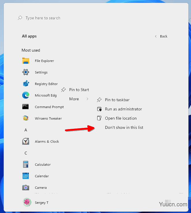 Win11“开始”菜单中如何显示/隐藏最常用的应用程序？