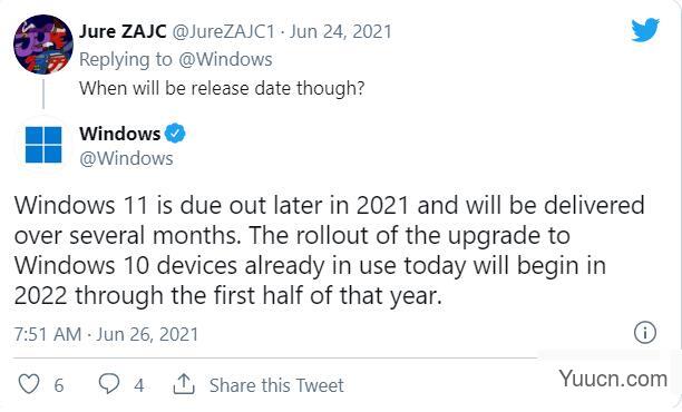 2022年开始Win10 PC设备才能免费升级Win11