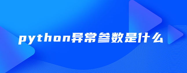 python异常参数是什么