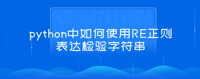 python中如何使用RE正则表达检验字符串