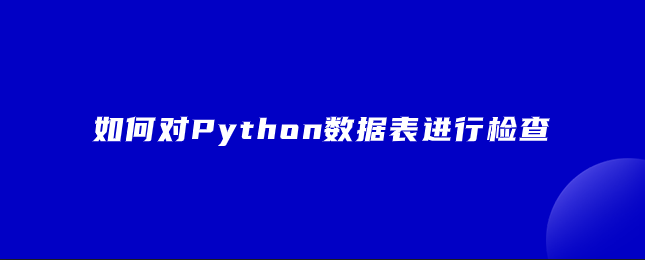 如何对Python数据表进行检查