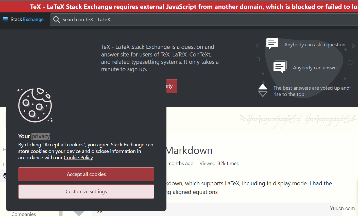 关闭StackExchange等平台的privacy收集窗口 关闭StackExchange等平台的privacy收集窗口