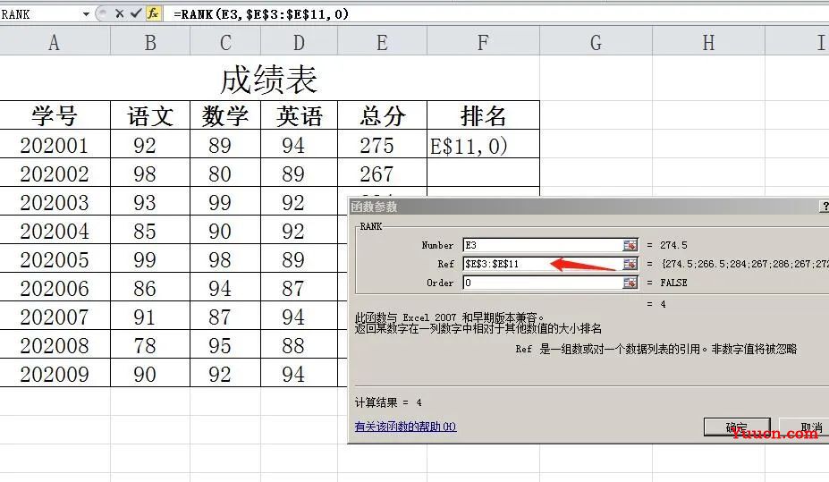 排名函数(Rank)的使用 排名函数(Rank)的使用