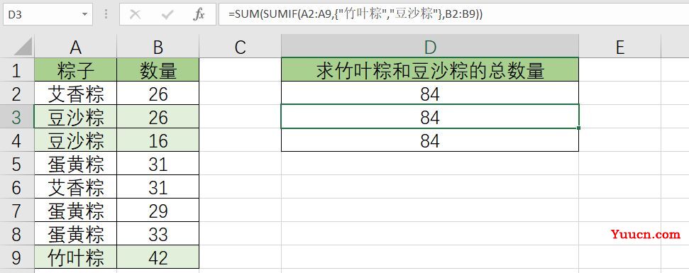 条件求和:sumif函数的数组用法 条件求和:sumif函数的数组用法