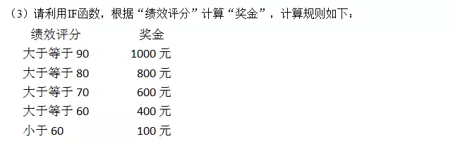 IF函数计算真题