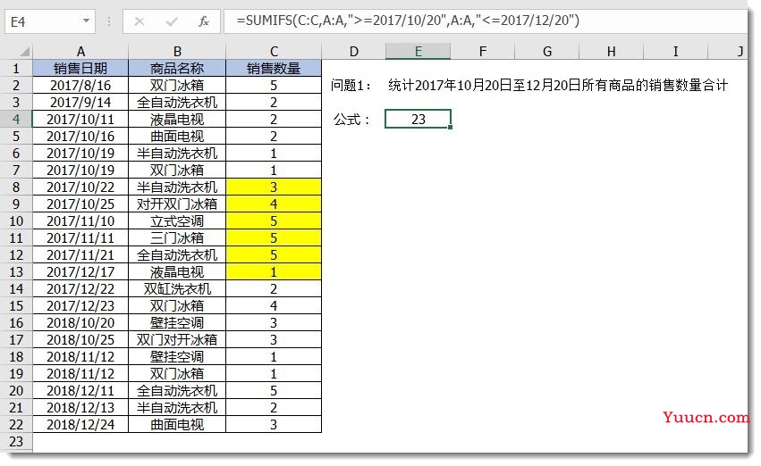 按指定的时间范围求和,SUMIFS函数的用法你就必须了解!