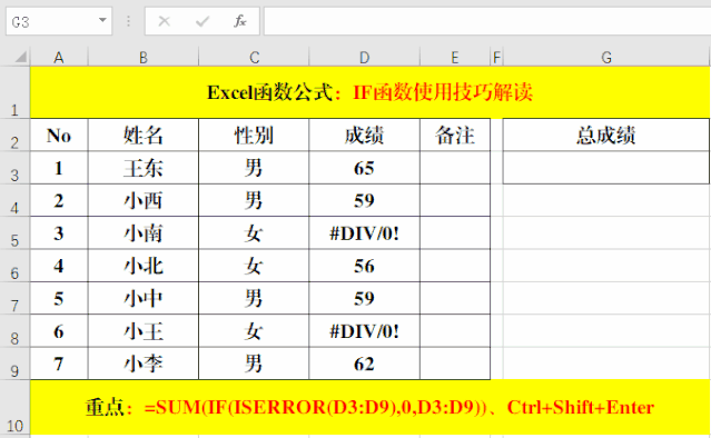 IF函数的7个使用技巧
