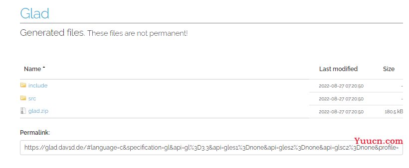 OpenGL ES glad 下载和使用