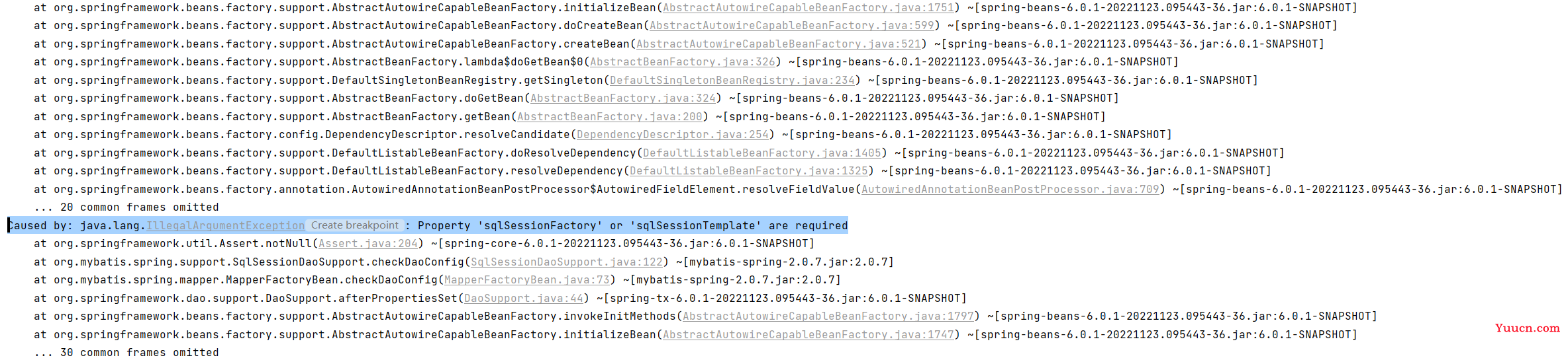 SpringBoot3整合MyBatis报错：Property ‘sqlSessionFactory‘ or ‘sqlSessionTemplate‘ are required