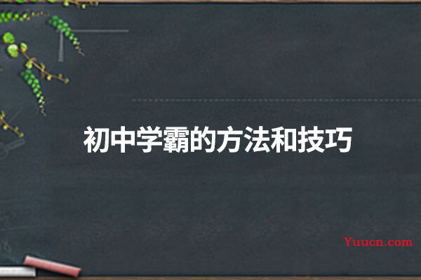 初中学霸的方法和技巧