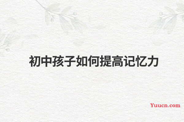 初中孩子如何提高记忆力
