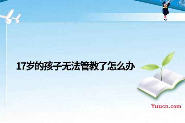 17岁的孩子无法管教了怎么办