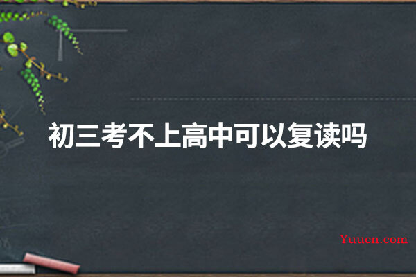 初三考不上高中可以复读吗