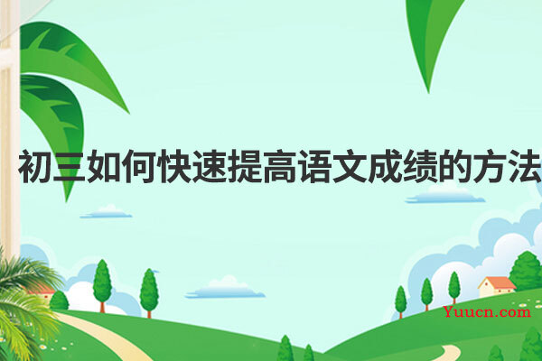初三如何快速提高语文成绩的方法