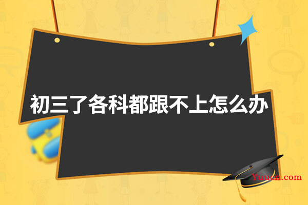 初三了各科都跟不上怎么办
