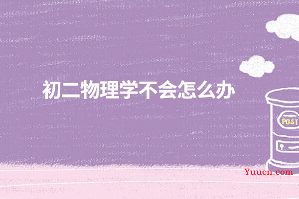 初二物理学不会怎么办