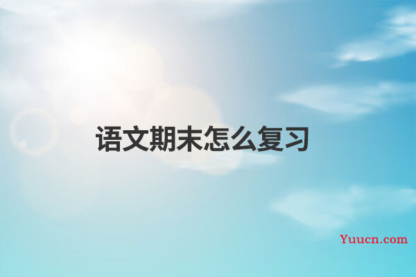 语文期末怎么复习