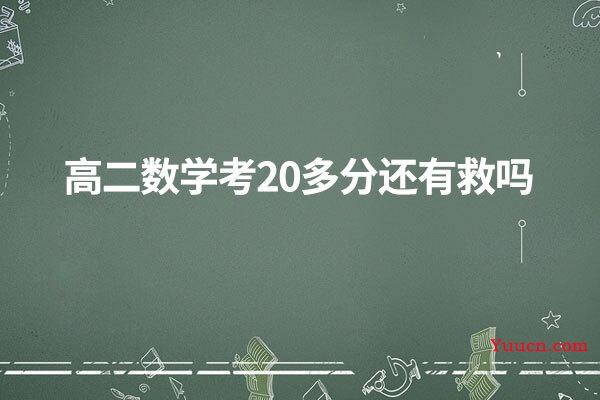 高二数学考20多分还有救吗