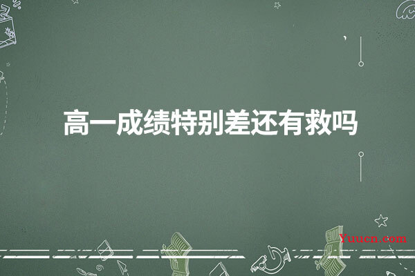 高一成绩特别差还有救吗