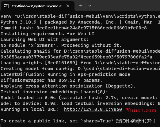AUTOMATIC1111/stable-diffusion-webui安装教程