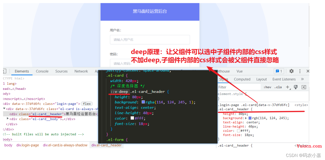 css深度选择器deep