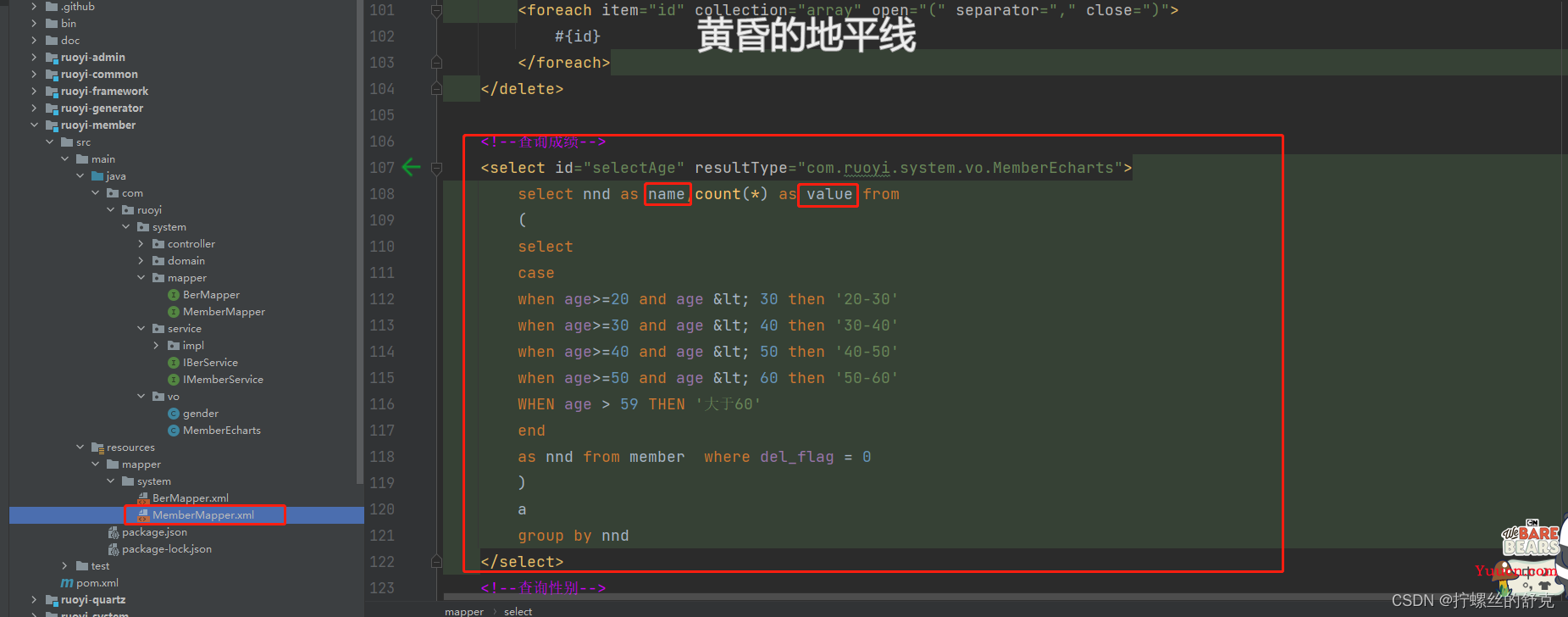 若依项目制作饼状图和柱状图
