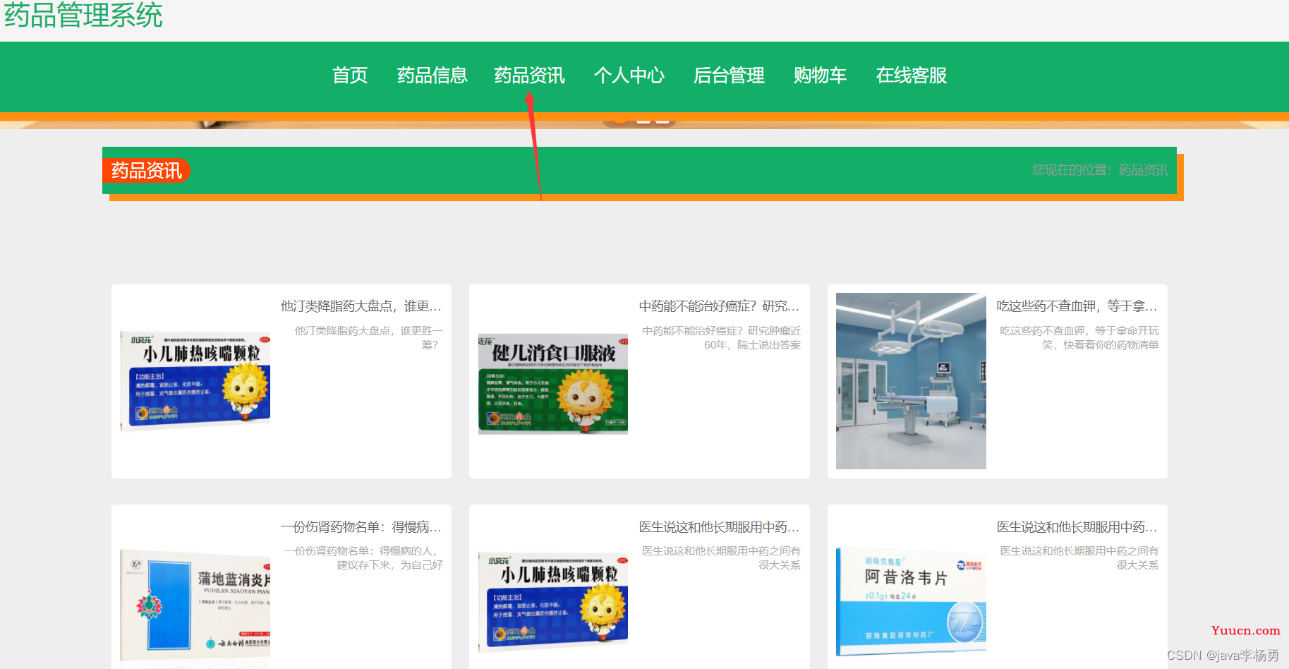 基于Java+SpringBoot+vue+elementui药品商城采购系统详细设计实现