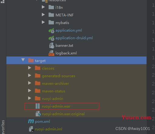 若依框架（前后端分离）打war包部署到linux