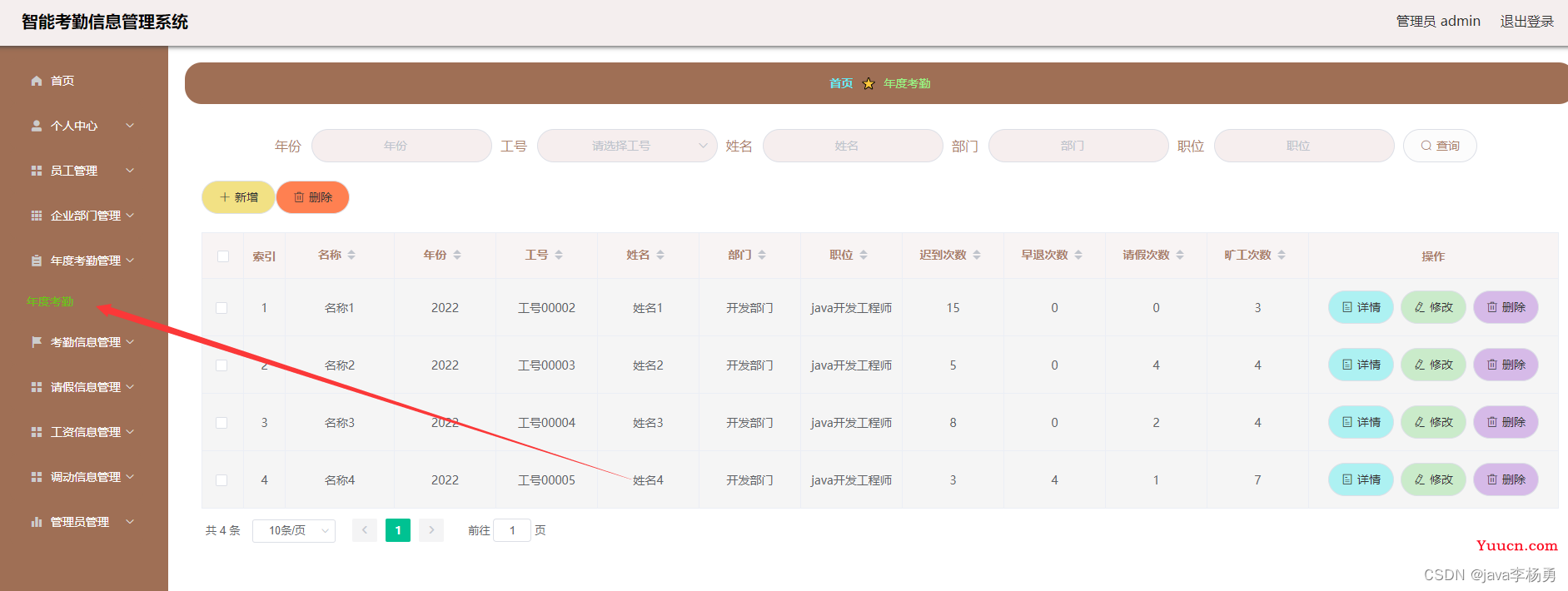 基于Java+Springmvc+vue+element员工信息管理系统详细设计