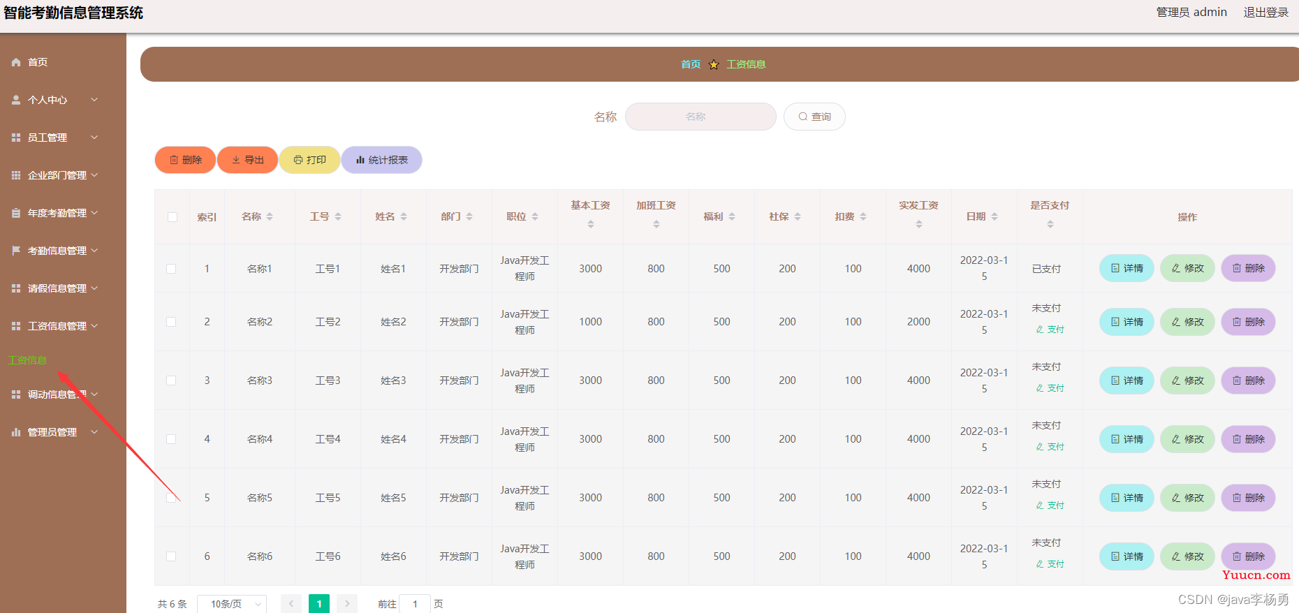 基于Java+Springmvc+vue+element员工信息管理系统详细设计