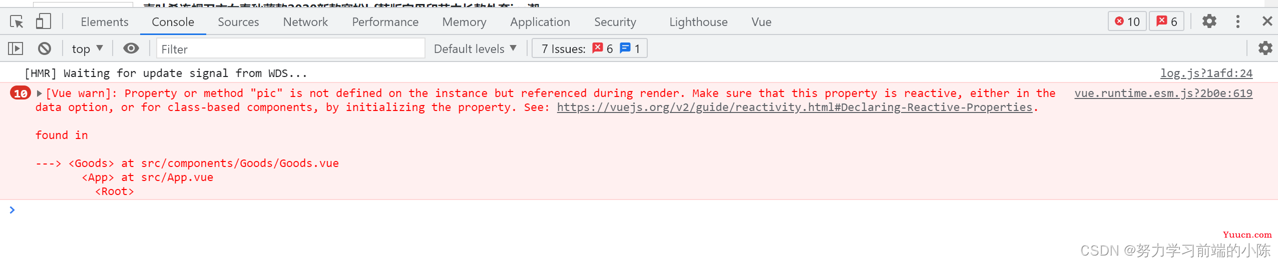 “Property or method “***“ is not defined on the instance but referenced during render.”报错的原因及解决方案