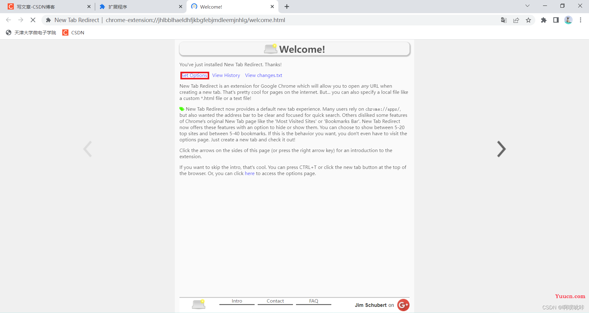 如何设置谷歌Chrome浏览器打开新的标签页为指定网页（New Tab Redirect插件）
