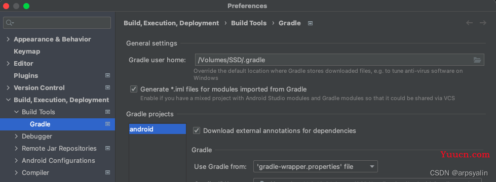 Mac 更换.gradle文件目录