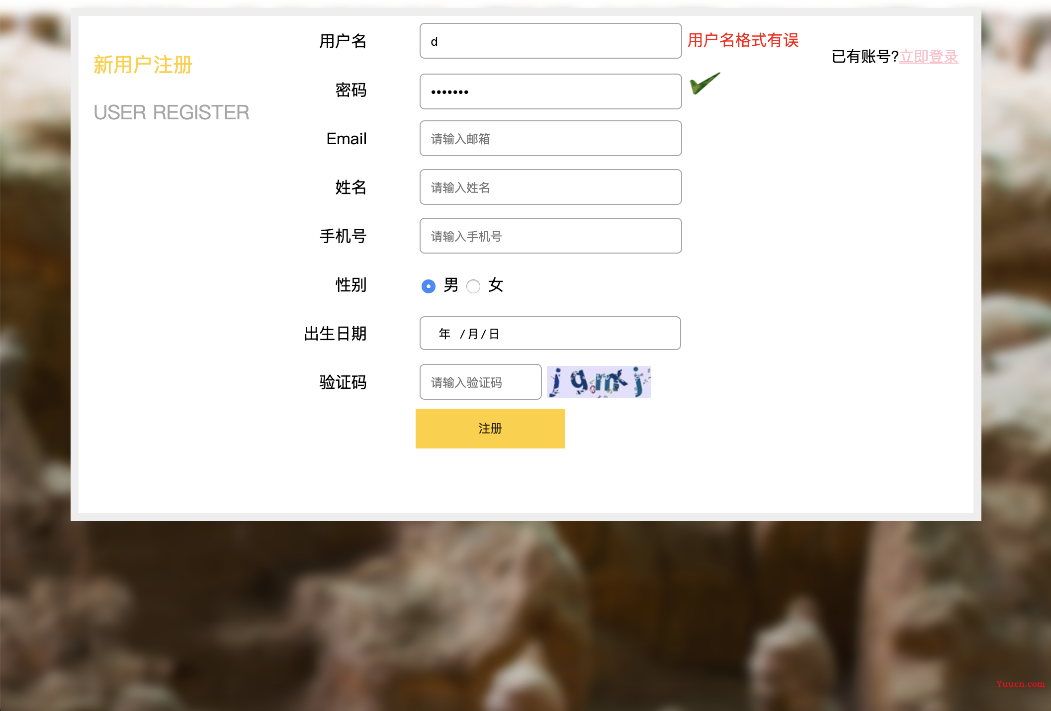 HTML + CSS + JavaScript 实现注册页面信息验证 详细教程（表单验证）