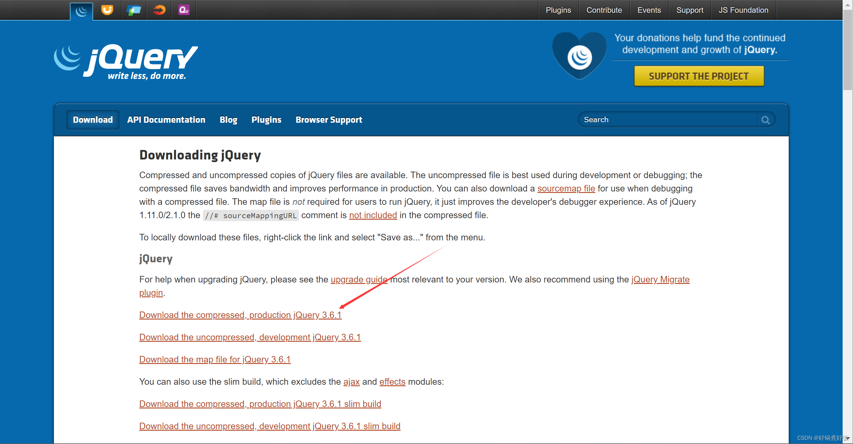 关于jquery-3.6.0.js怎么下载，怎么找到自己想要的版本下载