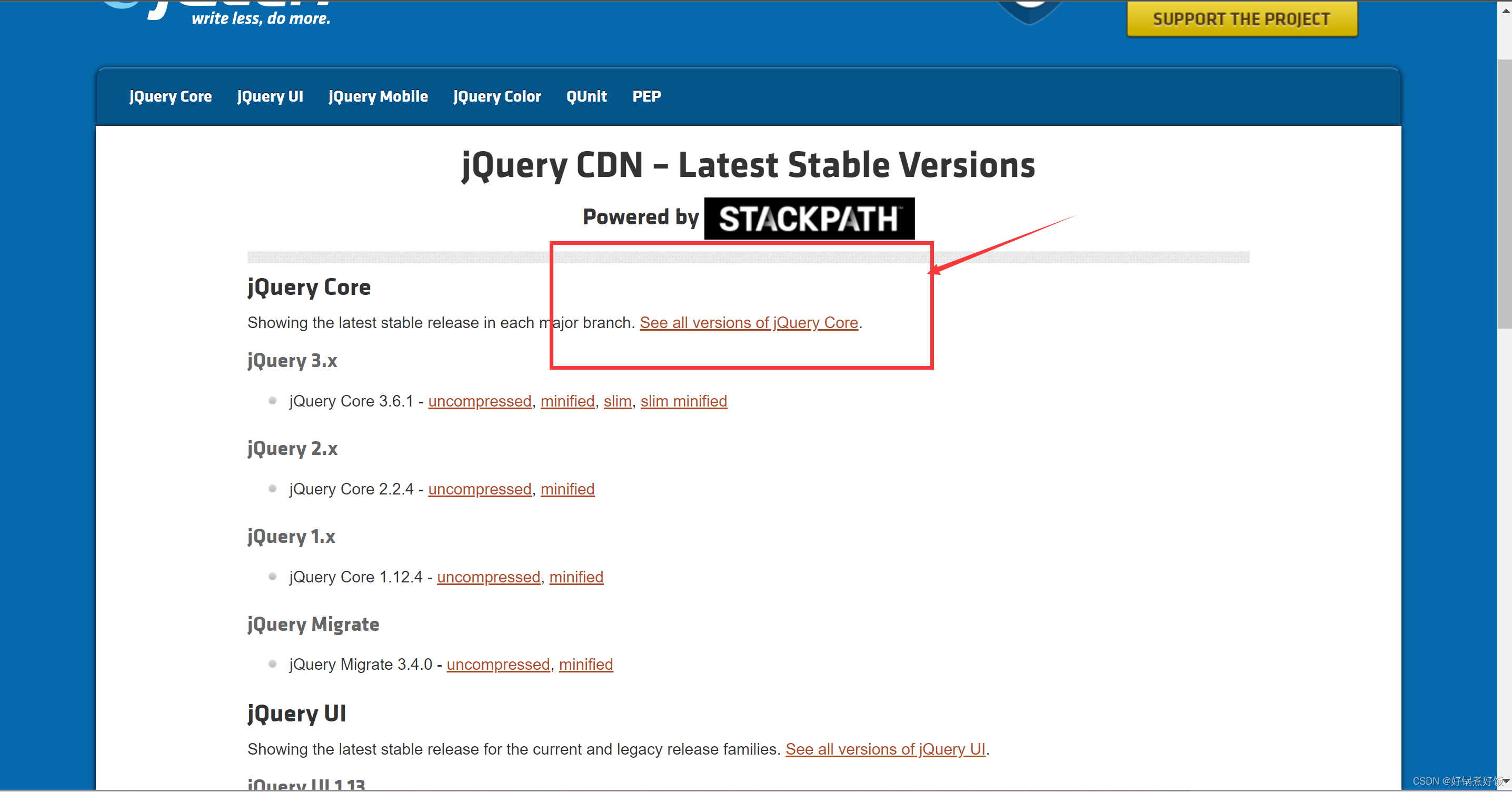 关于jquery-3.6.0.js怎么下载，怎么找到自己想要的版本下载